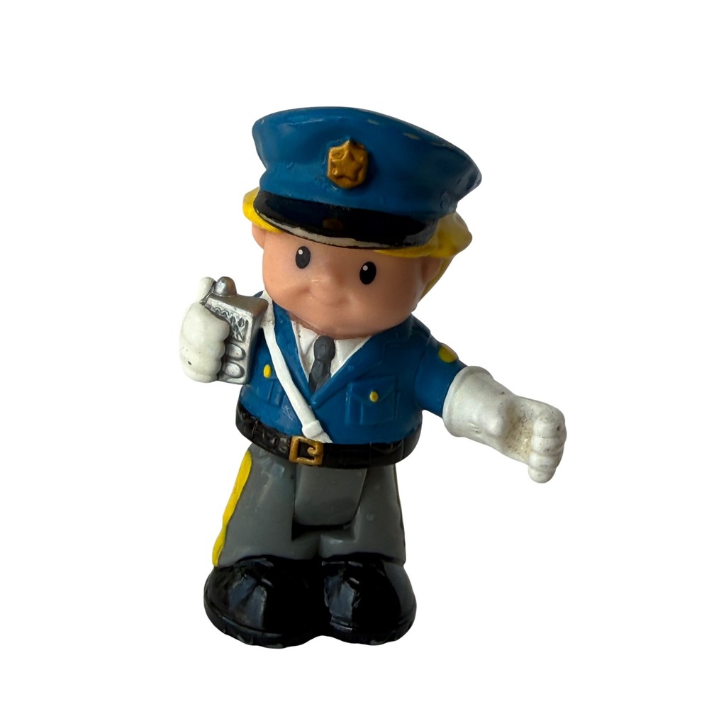 Fisher‎ Price Little People Eddie Police Officer Figure Blue Uniform 3.5"